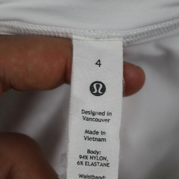 Lululemon Skirt Womens 4 Pace Rival Skirt Regular White Athletic Tennis Skort - Picture 11 of 15